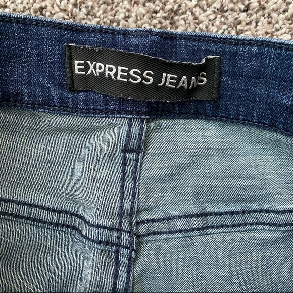Express Womens High Rise Legging Ripped Denim Jeans - Picture 2 of 4